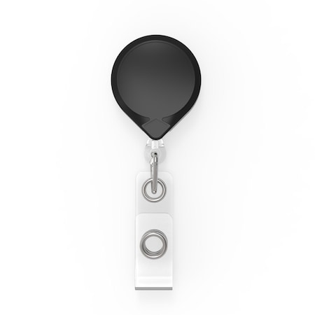Key-Bak KEYBAK Round MINI-BAK Small Retracting Reel - Gray, Swivel Clip, ID Badge Strap, Clamshell 0064-005
